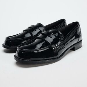 Zara Black Patent Loafers